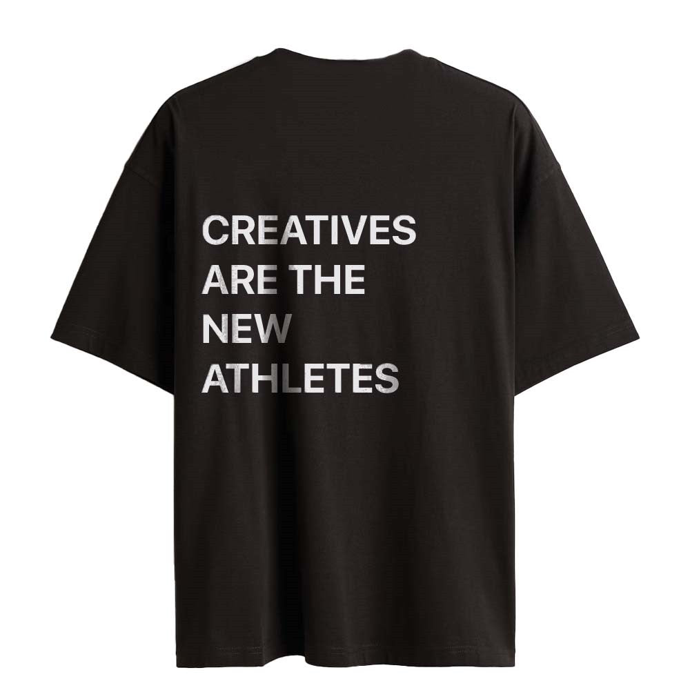 Creative are the new atheletes Black Oversized T-Shirt