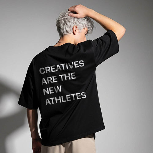 Creative are the new atheletes Black Oversized T-Shirt